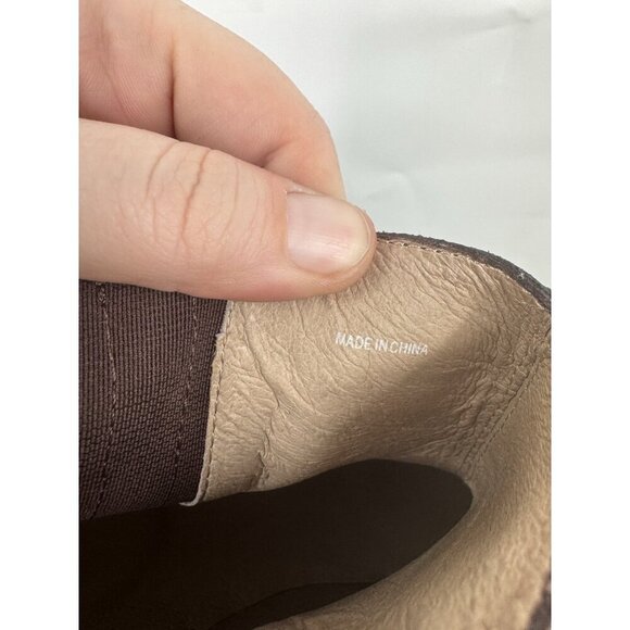 Eileen Fisher Rich Suede Bootie Women 9 Brown Bohemian Zip Modern Contemporary - Picture 4 of 11